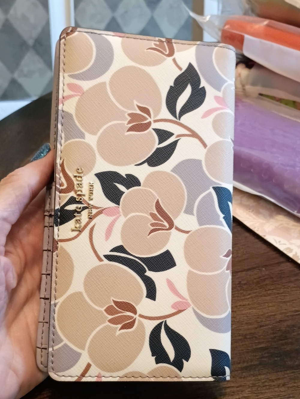 kate spade floral bifold wallet